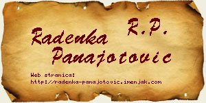 Radenka Panajotović vizit kartica